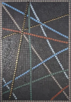 Risteävät viivat - Keraaminen mosaiikki, 2020