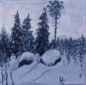 Talvimaisema - Akryyli kankaalle, 2024